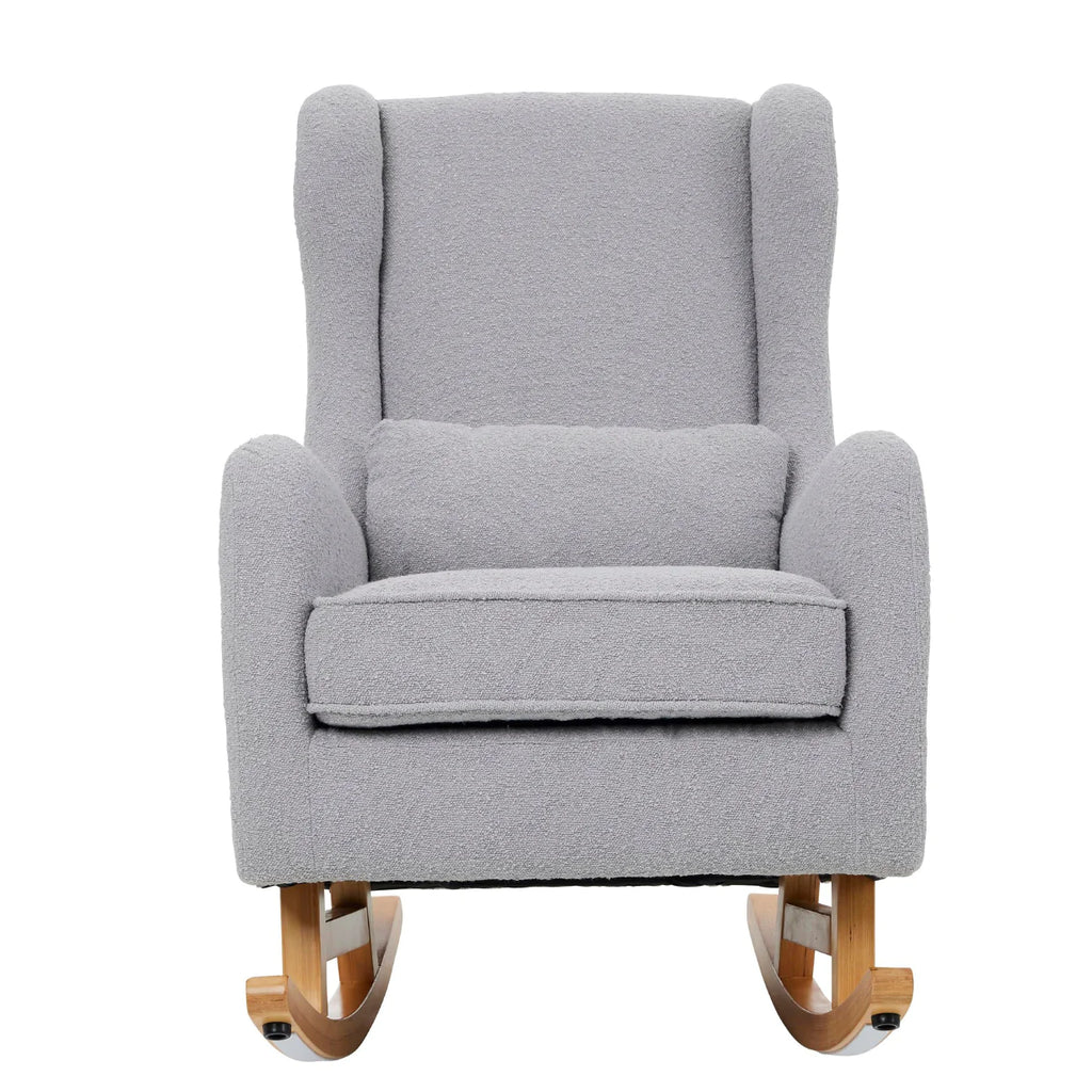 iL Tutto - Olivia Rocking Nursery Chair & Footstool in Shadow Bouclé - Front - The Baby Service