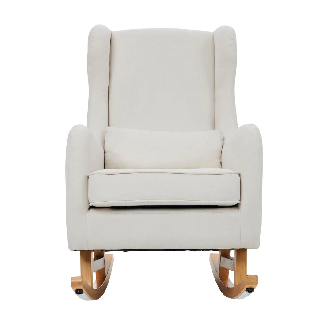 iL Tutto - Olivia Rocking Nursery Chair & Footstool in Oat - Front - The Baby Service