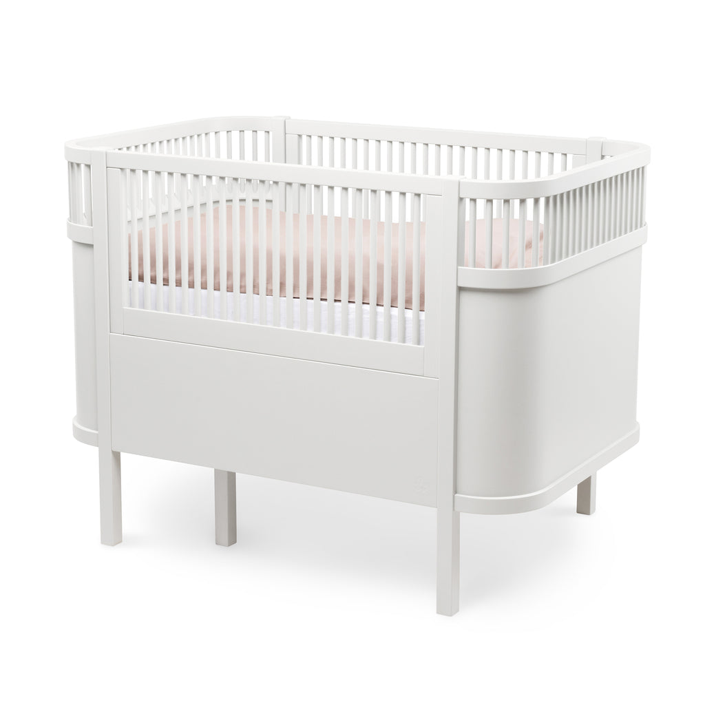 Sebra Cot Bed Baby & Junior - Classic White - Side View