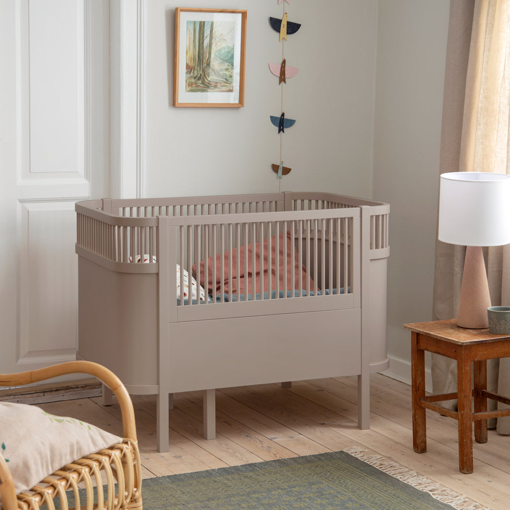 Sebra Cot Bed Baby & Junior - Jetty Beige  In Room