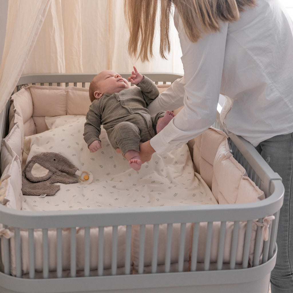 Sebra Cot Bed Baby & Junior - Stone grey - The Baby Service