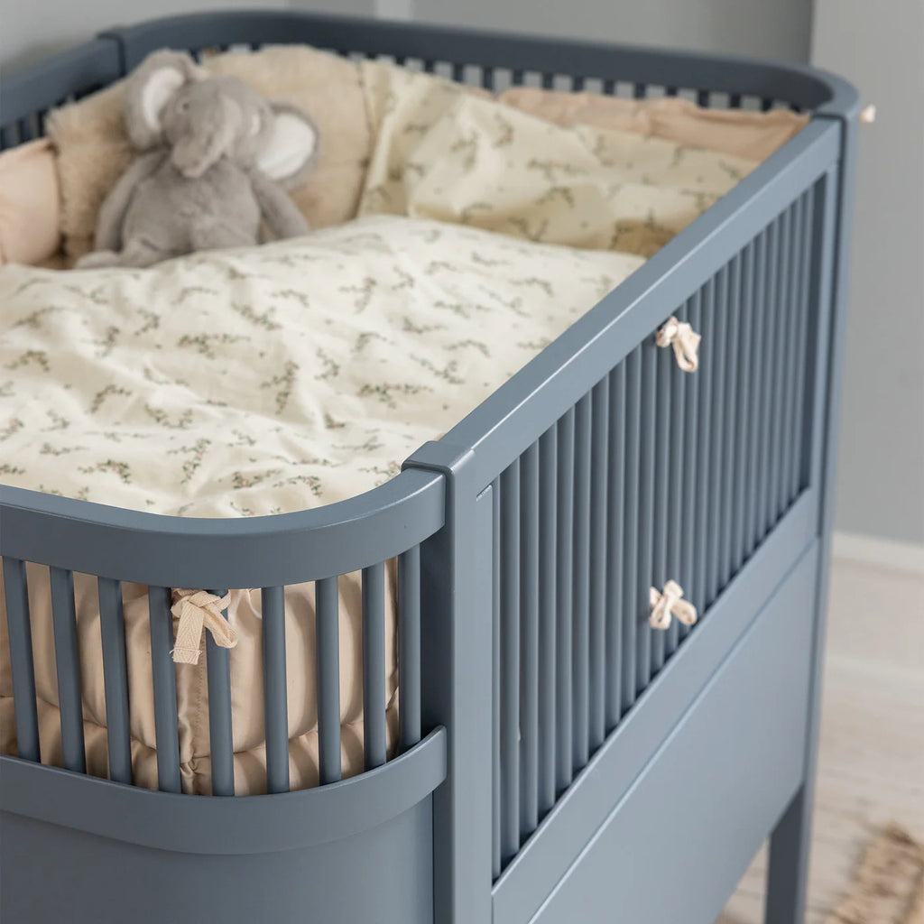 Forest Lake Blue Sebra Bed Close Up