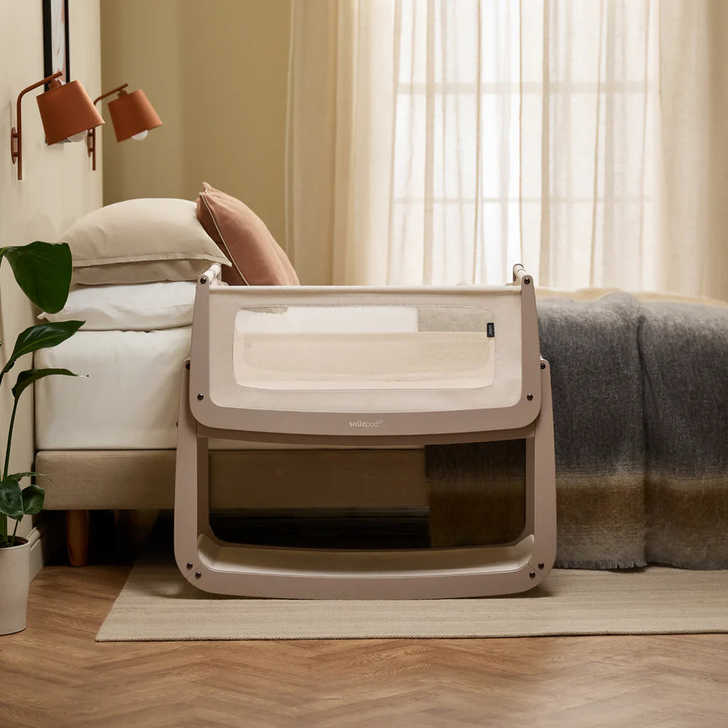 SnuzPod 5 Bedside Crib - Mocha - Lifestyle - The Baby Service