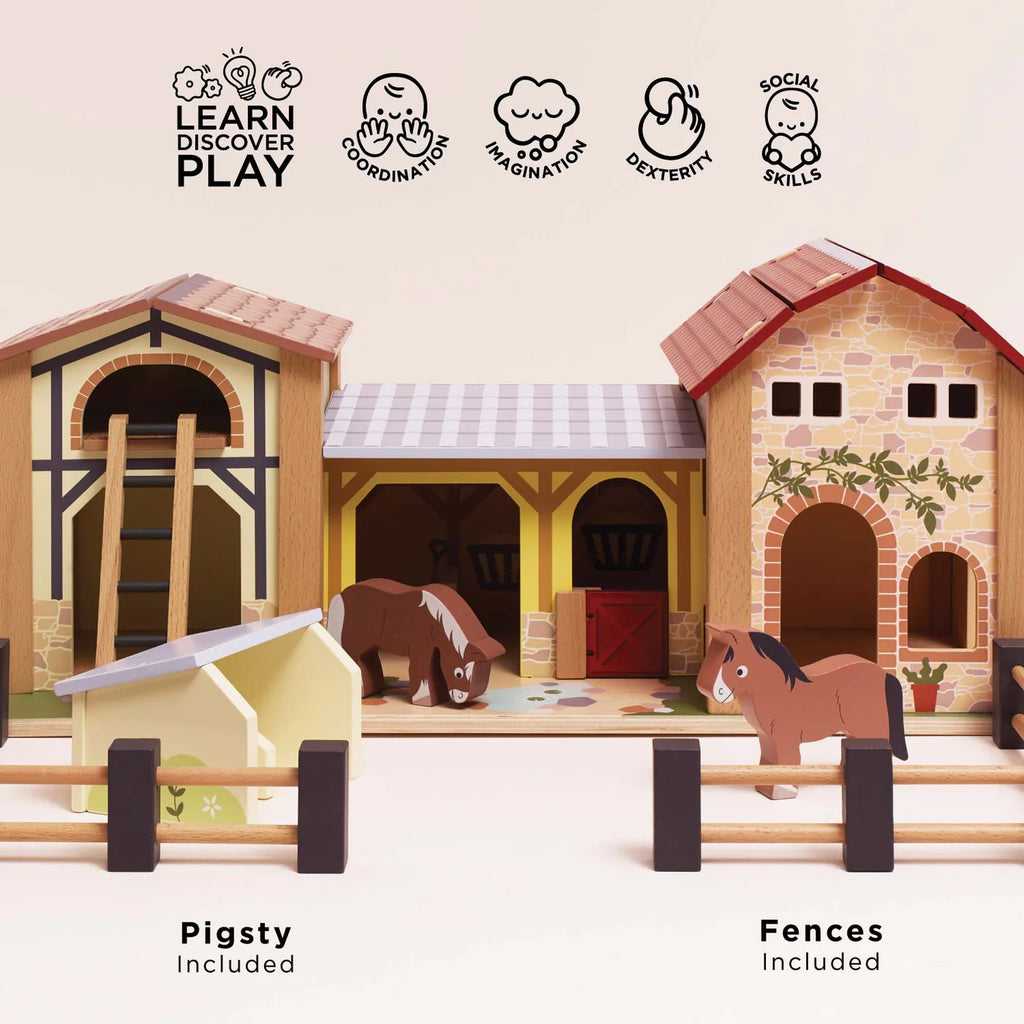 Le Toy Van - Wooden Farmyard Stables = Front - The Baby Service