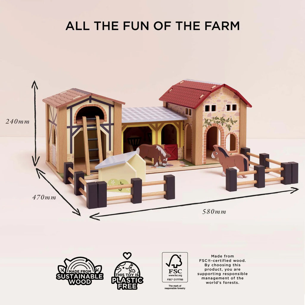 Le Toy Van - Wooden Farmyard Stables - Luxury Gifts - The Baby Service