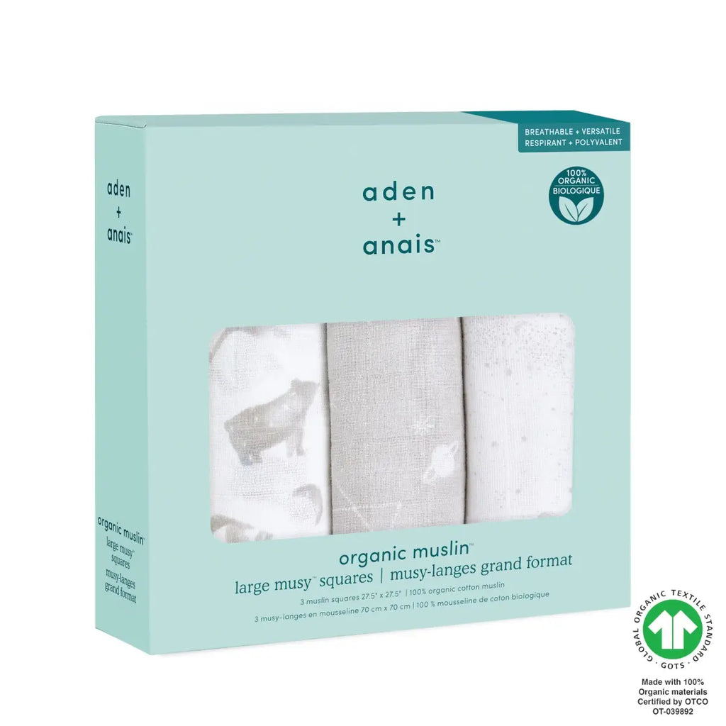 Aden + Anais Map The Stars Musy Muslin Squares 3 Pack - Thebabyservice.com