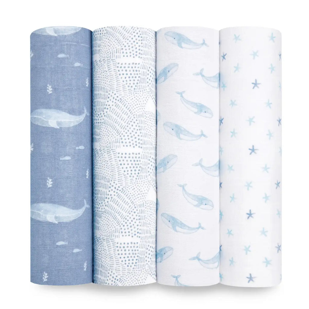 Aden + Anais - Oceanic Organic Swaddles 4 Pack - The Baby Service