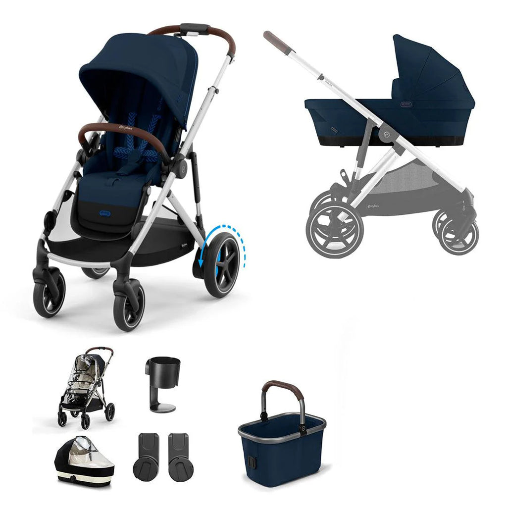 CYBEX e-Gazelle S Essential Pushchair Bundle - The Baby Service - Ocean Blue