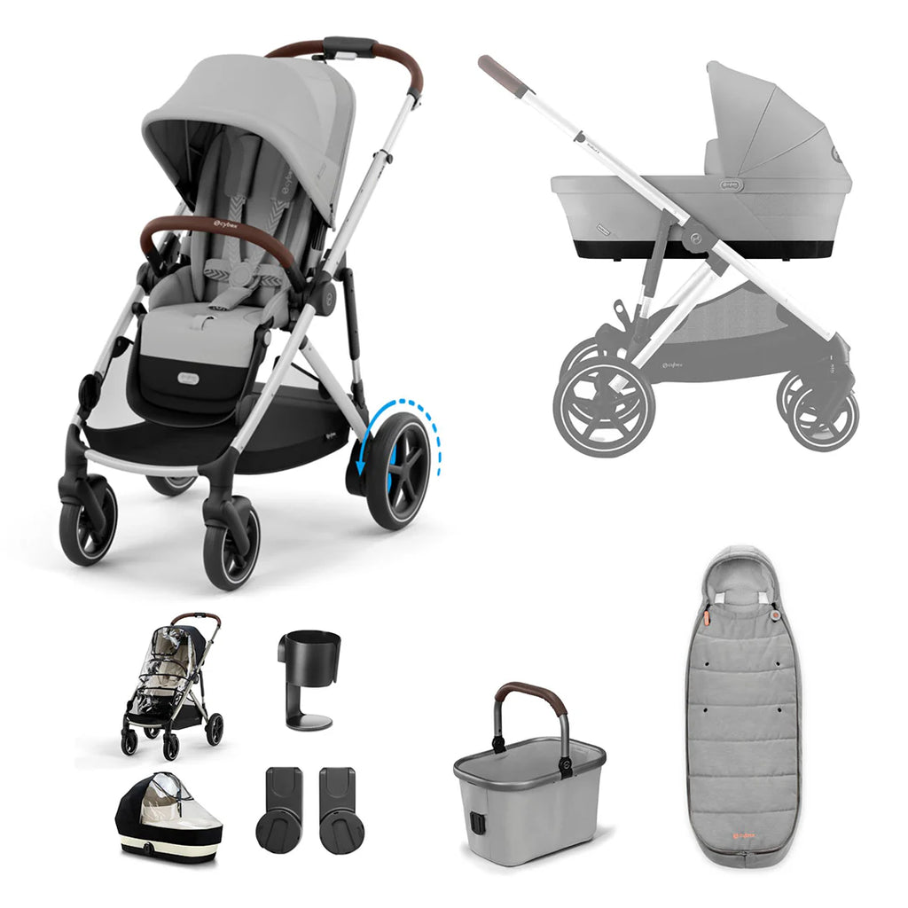 CYBEX e-Gazelle S Essential Pushchair Bundle - The Baby Service - Stone Grey