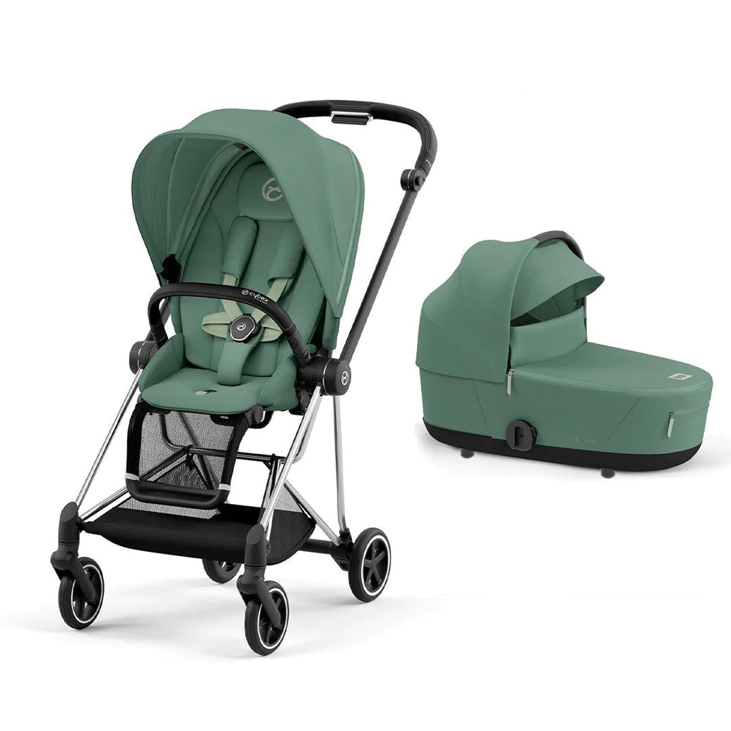 CYBEX MIOS Pushchair - Leaf Green - Chrome Black - Cot - The Baby Service