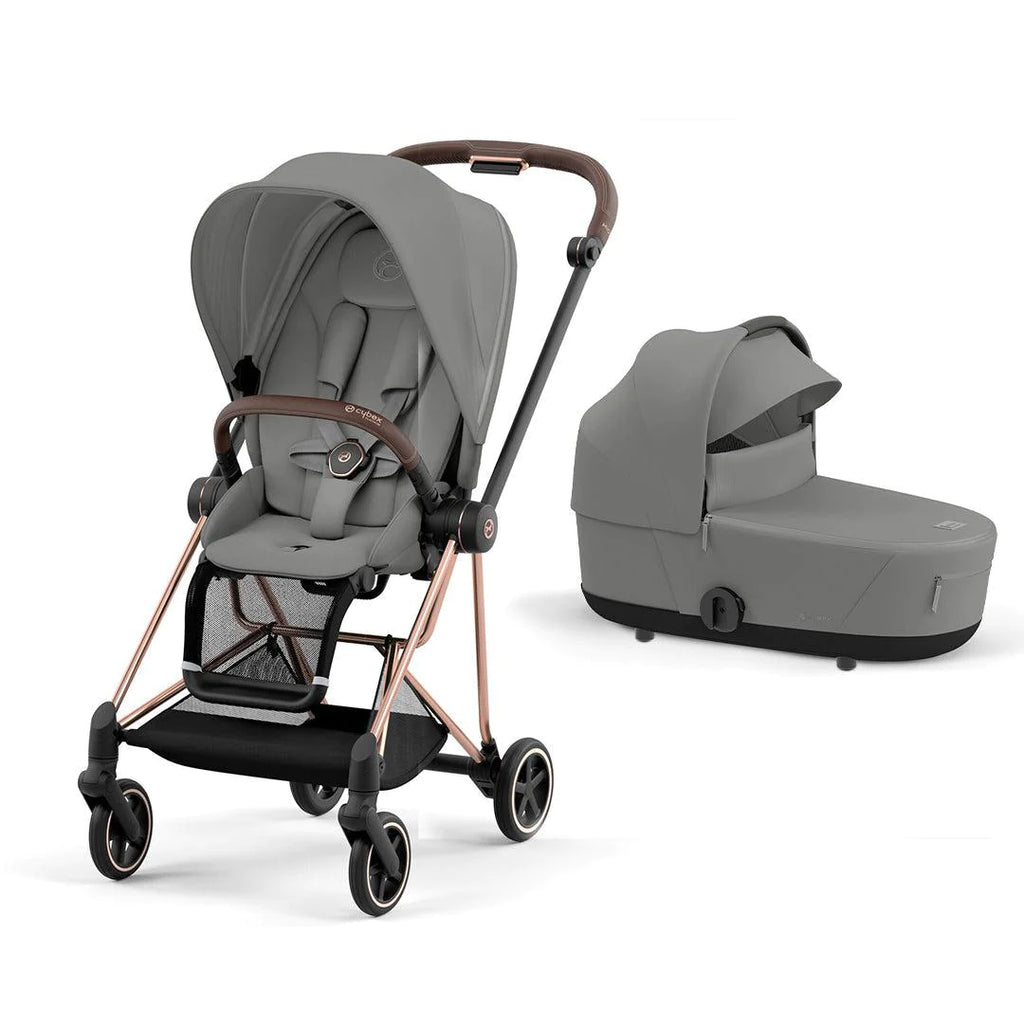 CYBEX MIOS Pushchair - Mirage Green - Rose Gold - Cot - The Baby Service