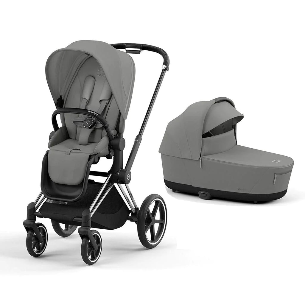 CYBEX PRIAM Pushchair - Mirage Grey - Chrome Black Cot - The Baby Service