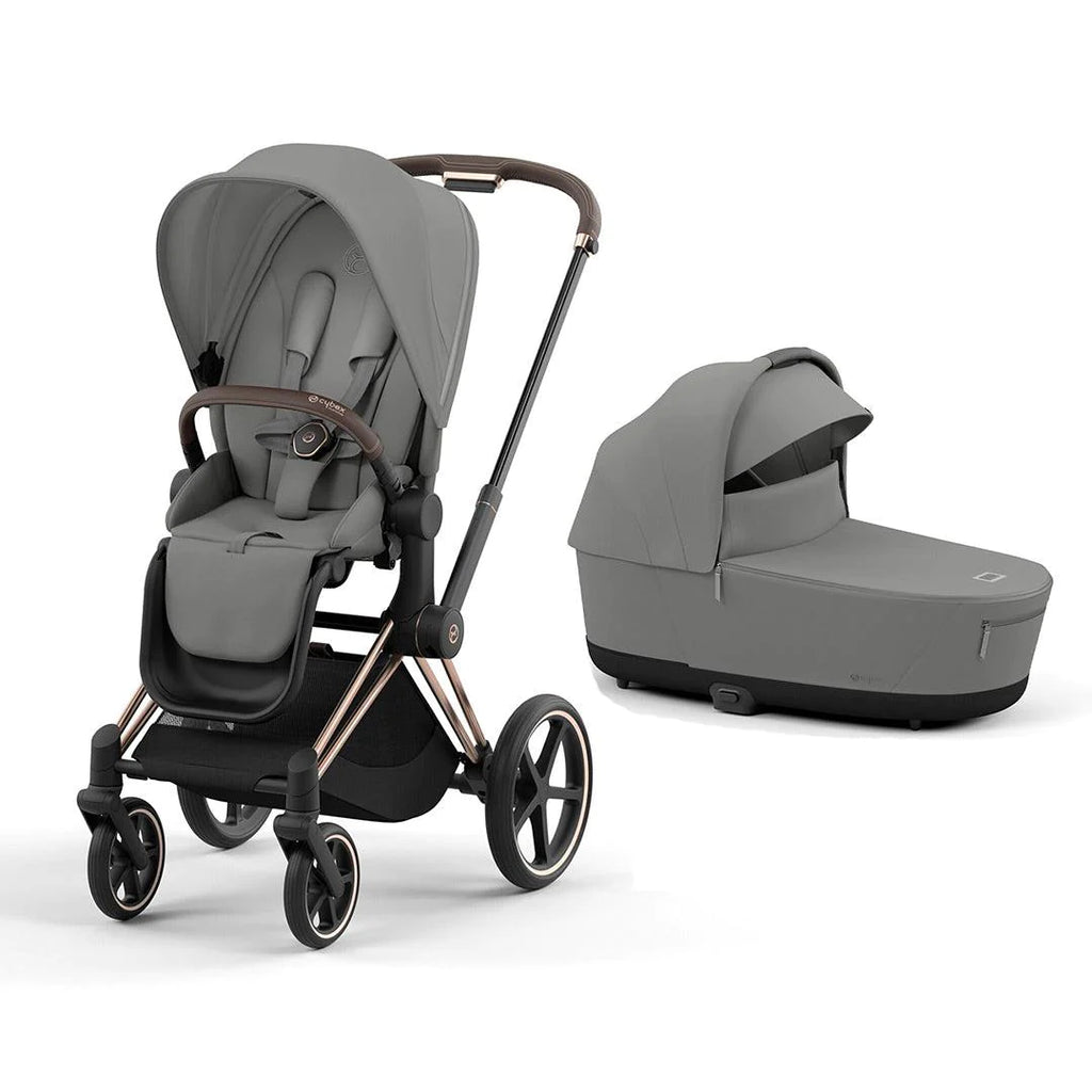 CYBEX PRIAM Pushchair - Mirage Grey - Rose Gold Cot - The Baby Service