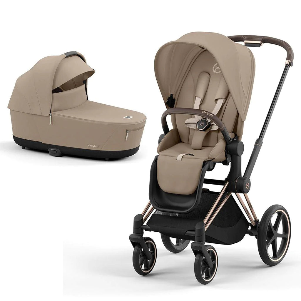 CYBEX PRIAM Pushchair - Cozy Beige - Rose Gold - Cot - The Baby Service