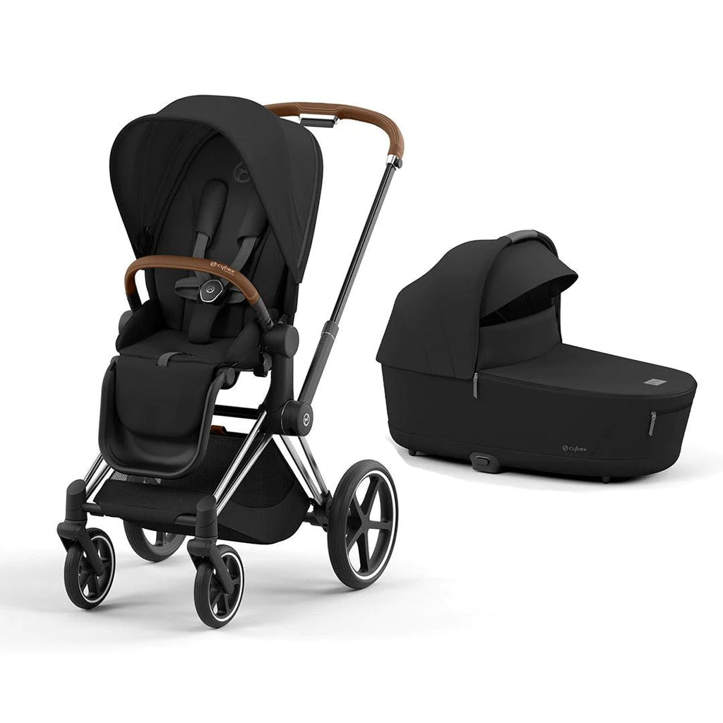 CYBEX PRIAM Pushchair - Sepia Black - Chrome Brown - Lux Cot - The Baby Service