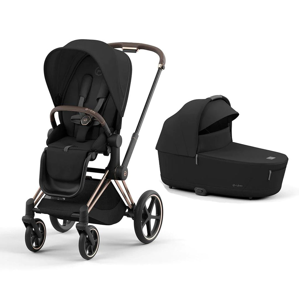 CYBEX PRIAM Pushchair - Sepia Black - Rose Gold - Cot - The Baby Service