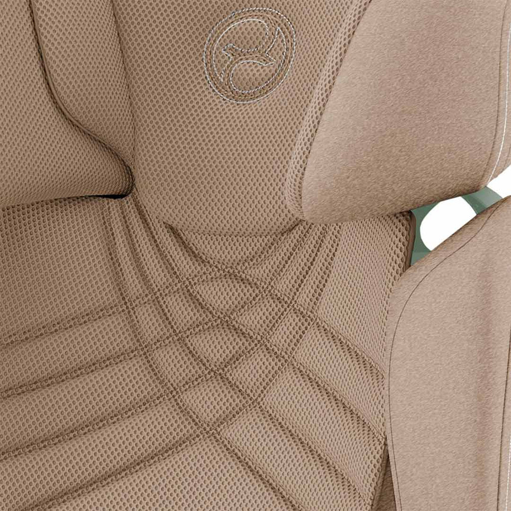 CYBEX Solution T i-Fix Plus Car Seat - Cozy Beige - Close Up - The Baby Service