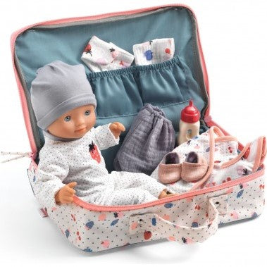 Djeco - The Vanille Baby Doll Pomea Suitcase - Toys - The Baby Service