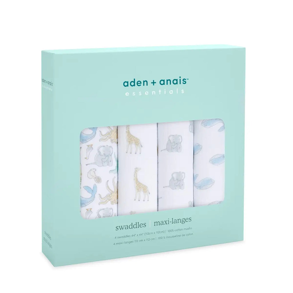 Aden + Anais Essentials Classic Swaddle Blankets - Natural History - 4 Pack - Baby Shower Gifts - The Baby Service