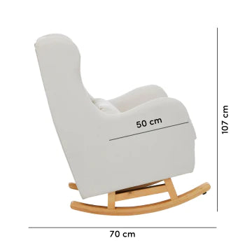 iL Tutto - Olivia Rocking Nursery Chair & Footstool in Oat - Dimensions - The Baby Service