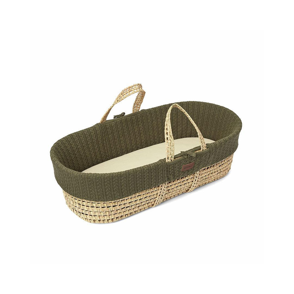 Little Green Sheep - Natural Knitted Moses Basket & Mattress Juniper with Stand Bundle - Bassinet - The Baby Service