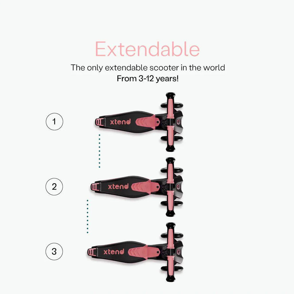 smarTrike Xtend Ride On Scooter Plus From 12 Months to 12 Years - Salmon Pink - The Baby Service