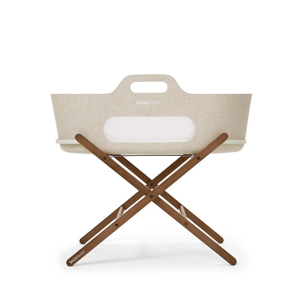 SnuzBaskit Barley Moses Basket & Walnut Stand - The Baby Service