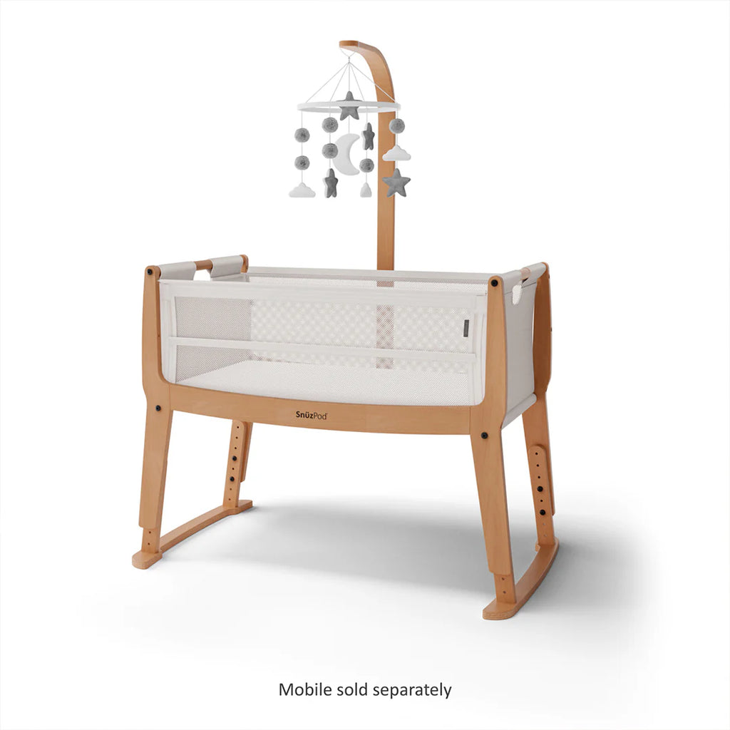 Snuzpod Studio Bedside Crib - Stockholm Natural - Mobile - The Baby Service