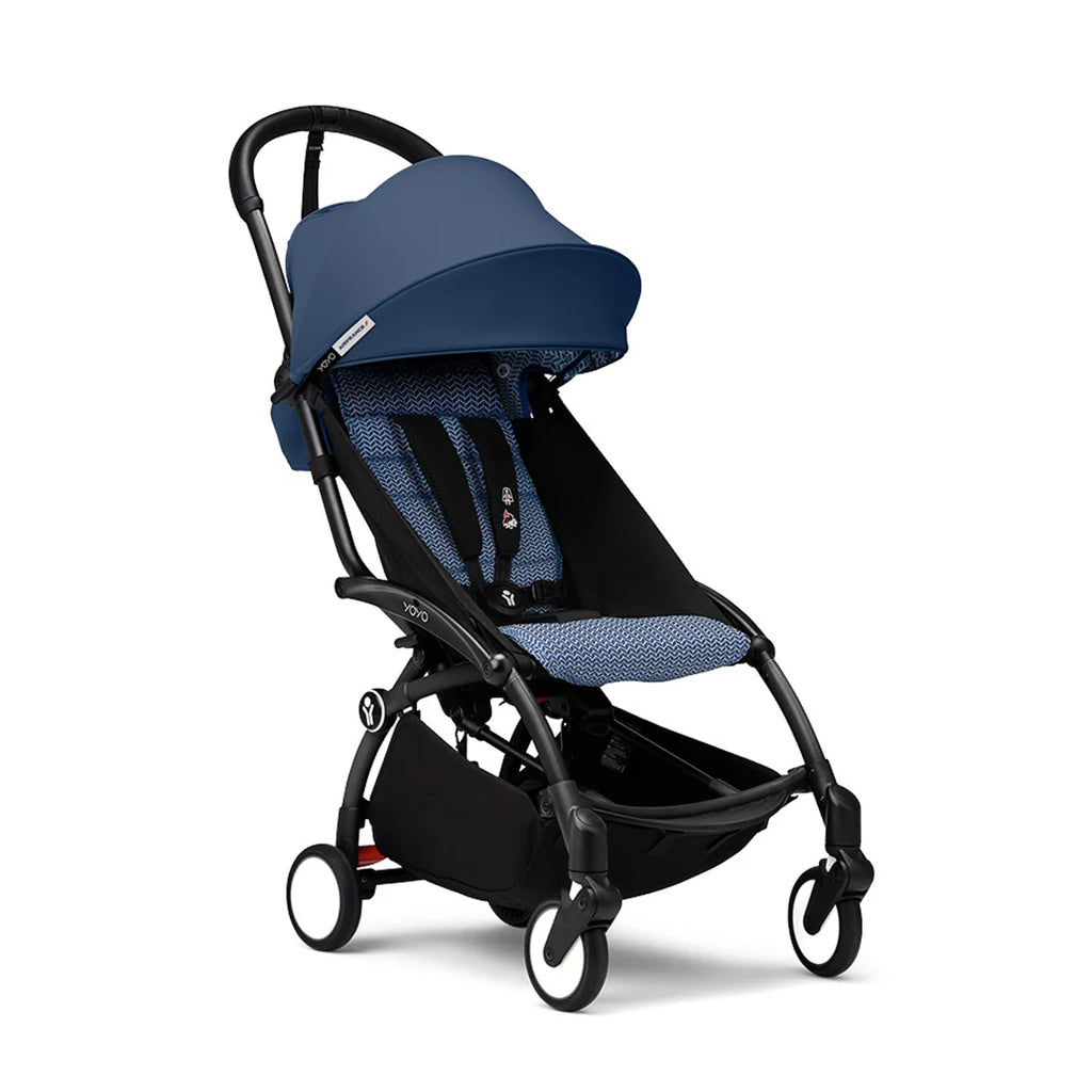 Stokke YOYO³ Stroller from 6 - The Baby Service - Air France Blue on Black Frame