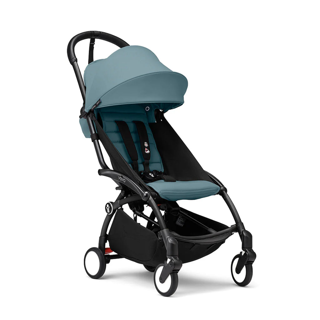 Stokke YOYO³ Stroller from 6 - The Baby Service - Aqua on Black Frame