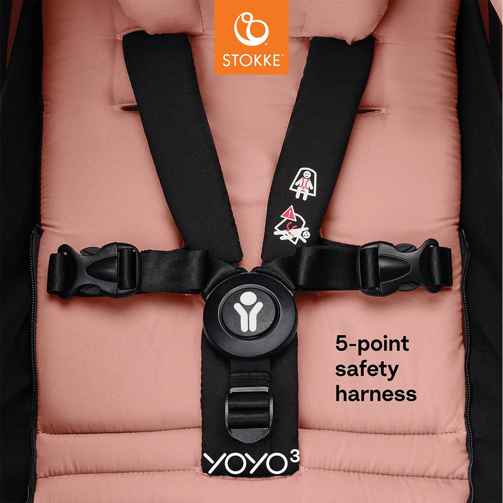 Stokke YOYO³ Stroller with Newborn Pack - The Baby Service - 5 Point Safety Harness