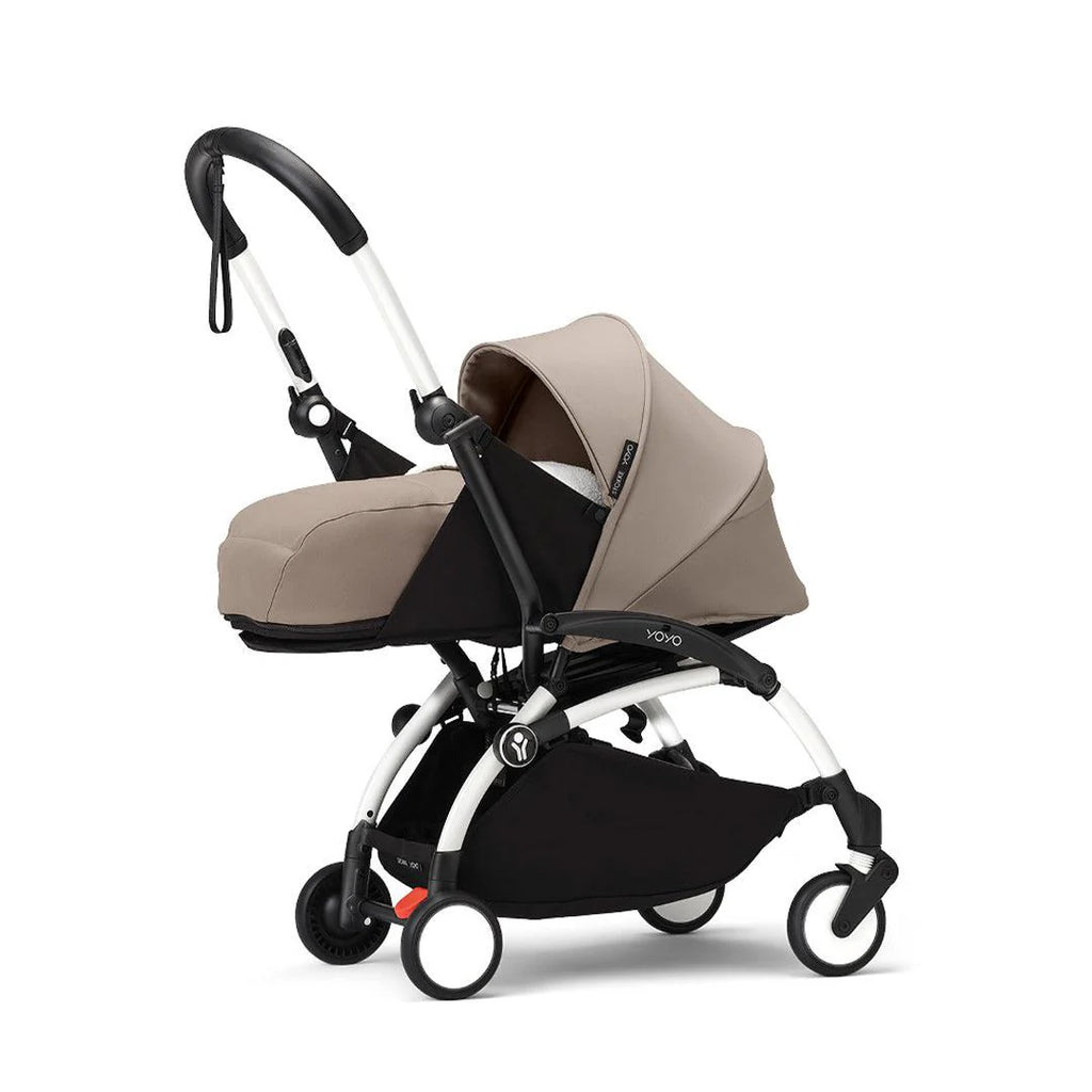 Stokke YOYO³ Stroller with Newborn Pack - The Baby Service - Taupe on White Frame