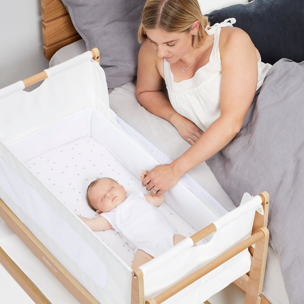 SnuzPod4 Bedside Crib - Natural Bedroom Cot - The Baby Service