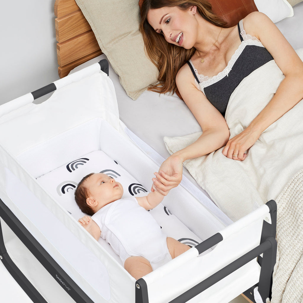 SnuzPod4 Bedside Crib - Slate Newborn Cot - The Baby Service