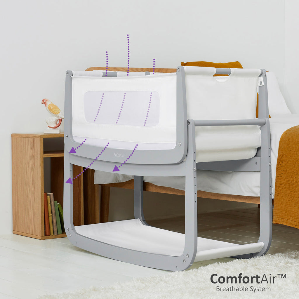 SnuzPod4 Bedside Crib - Dove - The Baby Service