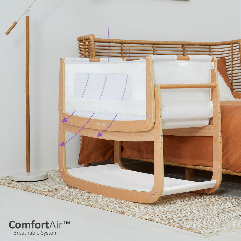SnuzPod4 Bedside Crib - Natural Bassinet - The Baby Service