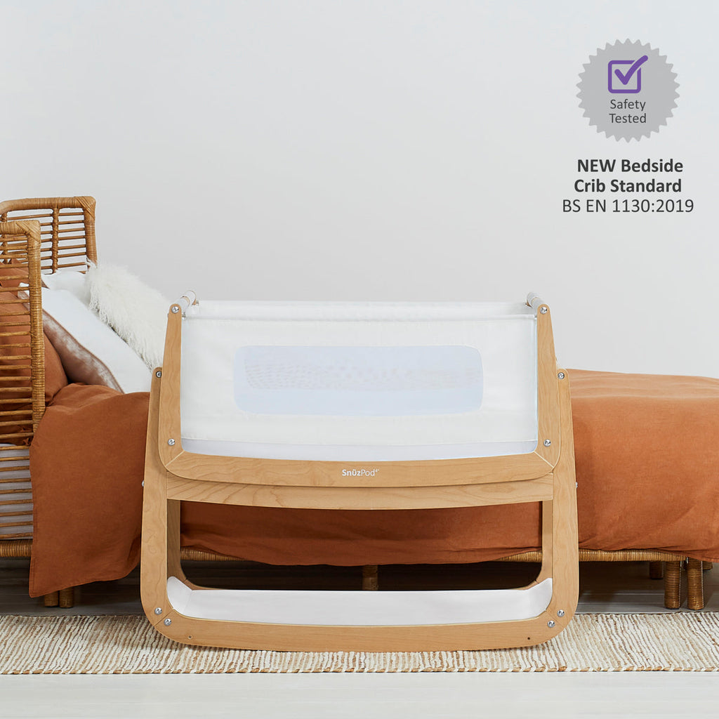 SnuzPod4 Bedside Crib - Natural Cot Bed - The Baby Service