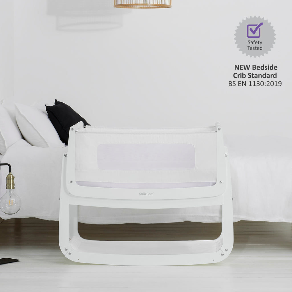 SnuzPod4 Bedside Crib White - Cot - The Baby Service