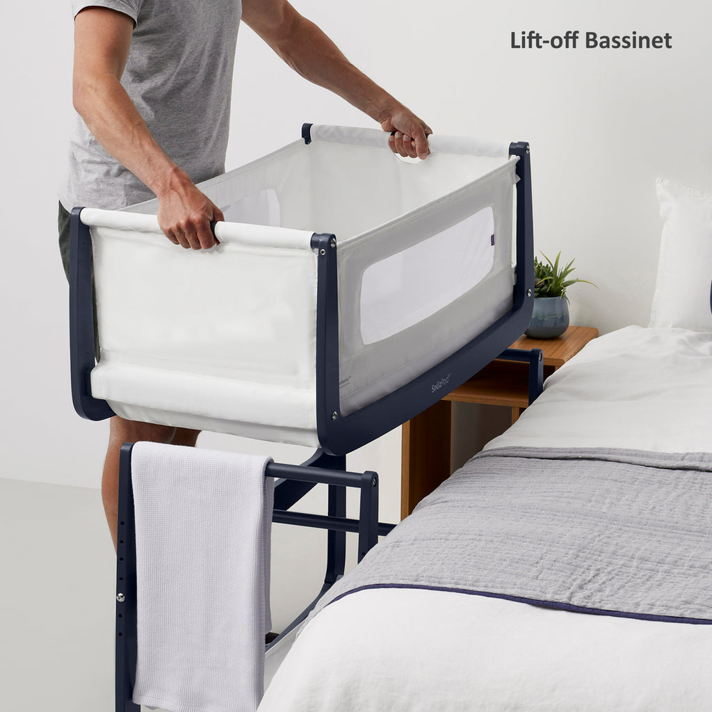 SnuzPod4 Bedside Crib - Navy - Bassinet - The Baby Service