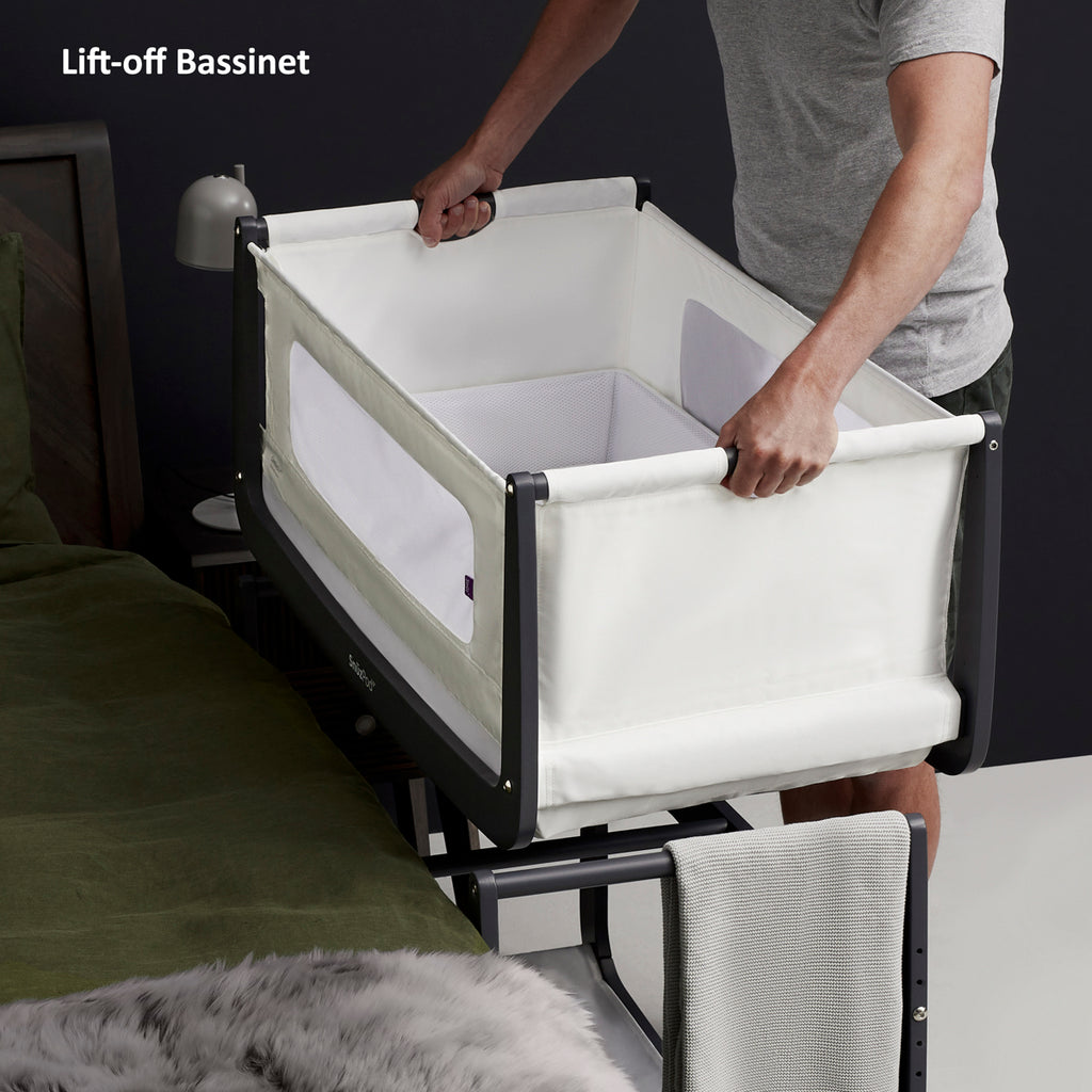 SnuzPod4 Bedside Crib - Slate Bassinet - The Baby Service