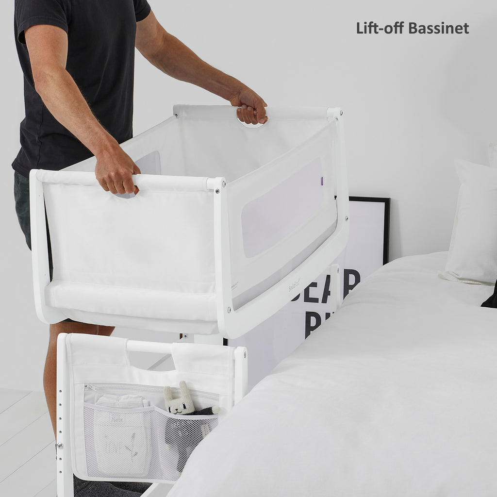 SnuzPod4 Bedside Crib White - Bassinet - The Baby Service