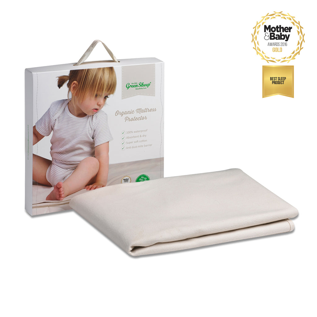 Organic Cotton Cot Bed Mattress Protector - 70 x 140 - Waterproof Cover - The Baby Service.com