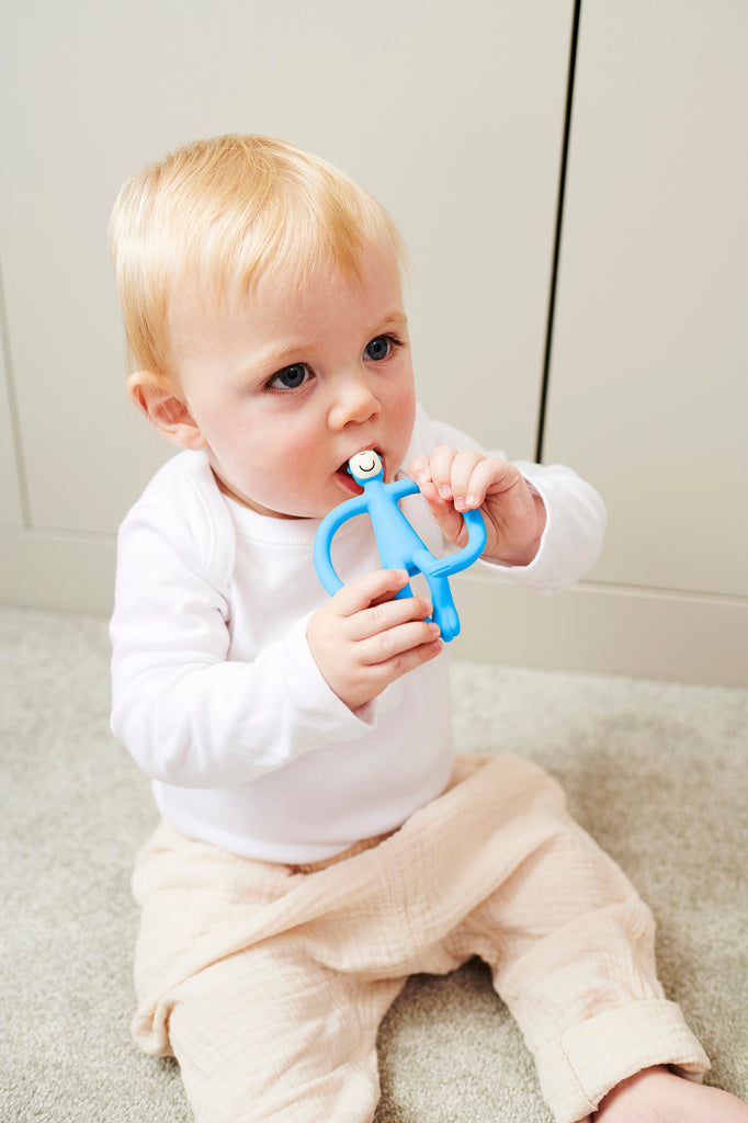 Matchstick Monkey Teething Toy and Gel Applicator - Light Blue - The Baby Service - Lifestyle