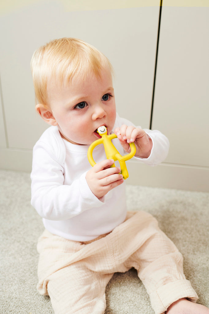 Matchstick Monkey Teething Toy and Gel Applicator - Yellow - The Baby Service - Lifestyle