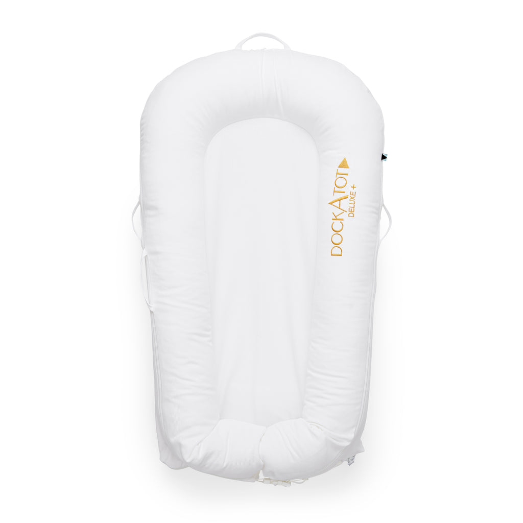 DockATot Deluxe + Extra Spare cover in Pristine White - Sleepyhead - The Baby Service