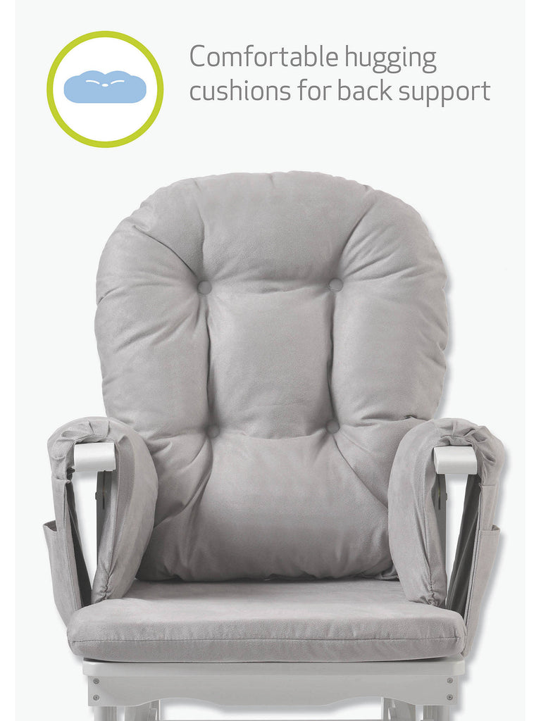 Haywood Reclining Nursing Chair and Footstool - Grey - The Baby Service.com