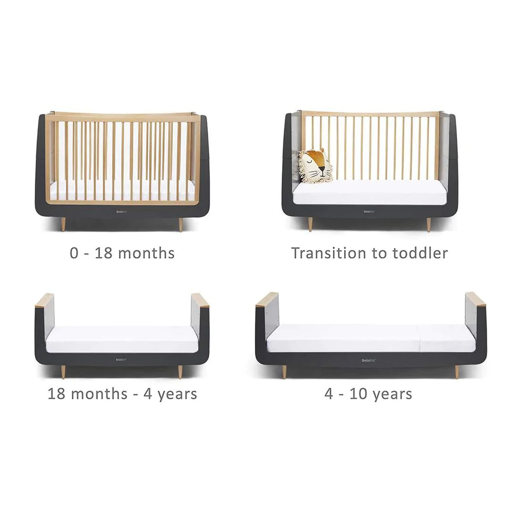 Copy of SnuzKot Skandi Cot Bed - Slate Natural - Stages - The Baby Service