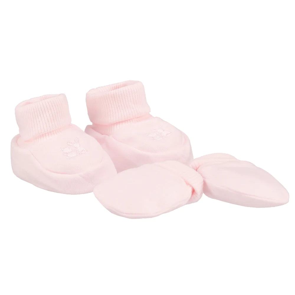 Emile et Rose - Baby Hat Bootie and Mitt Gift Set Pink - The Baby Service.com