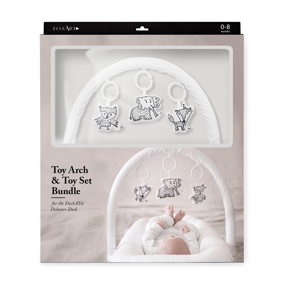 DockATot Baby Mobile Toy Bar White and Cheeky Chums Bundle