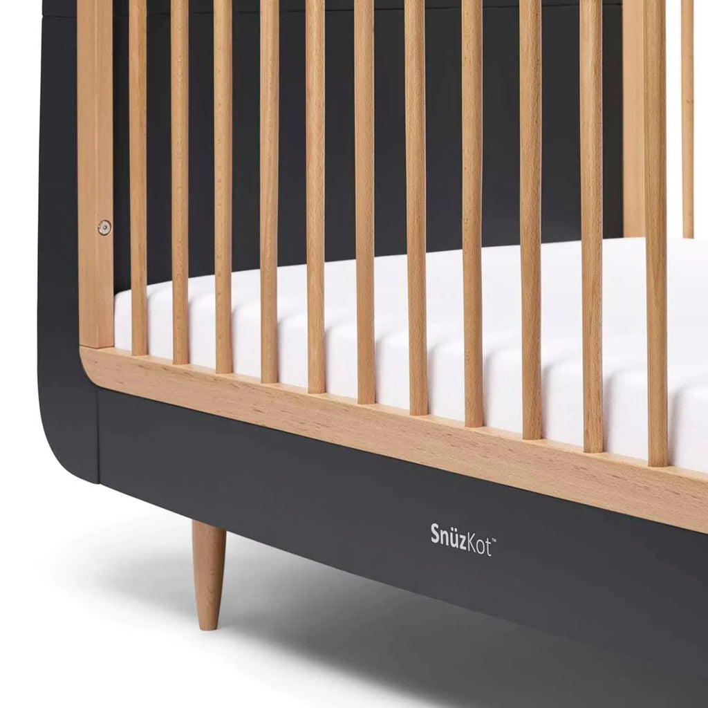 Copy of SnuzKot Skandi Cot Bed - Slate Natural - Close Up - The Baby Service